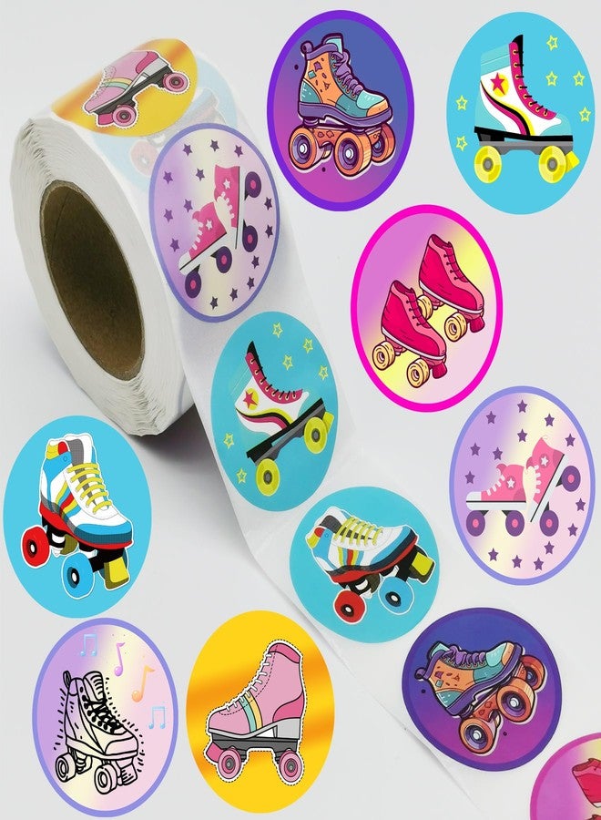 PIBIPAID 500 Pcs Roller Skate Stickers,80s 90s Roller Skating Hip Hop Birthday Party Favors Supplies Decorations Goodie Bag Stuffers Prize Labels - Image 1